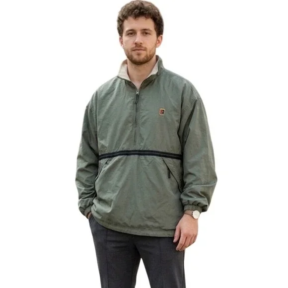 Nike Court Vintage Quarter Zip Windbreaker Jacket Sage Green Mens XL - Picture 1 of 6